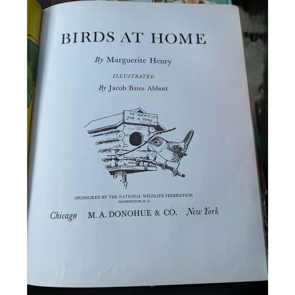 Vintage BIRDS AT HOME Marguerite Henry Illustrated by Jacob Abbott 1942 HC - Picture 3 of 6